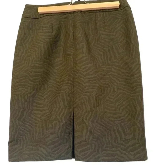 Ann Taylor NWOT A Line  Midi Skirt Textured Chocolate Brown - Picture 4 of 6